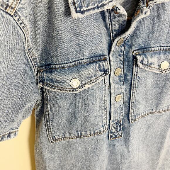 Zara Girls Short Denim Dress with Pockets Size 9 - Picture 6 of 8